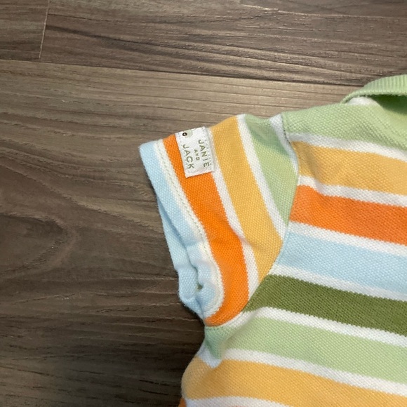 Janie and Jack Preemie Striped Romper - Orange, Green, White - Picture 5 of 7